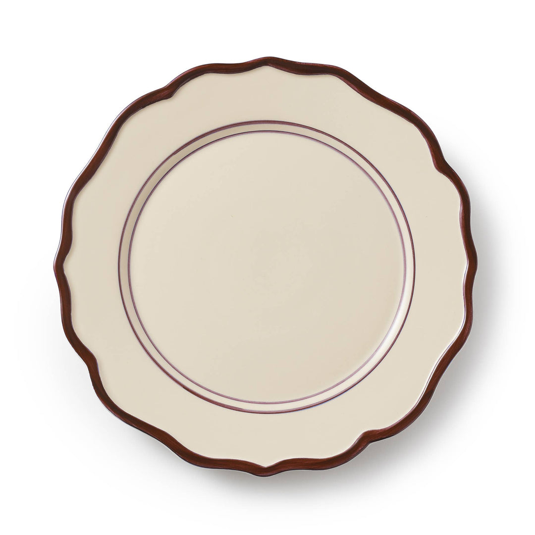 Hand painted scalloped dinner plate