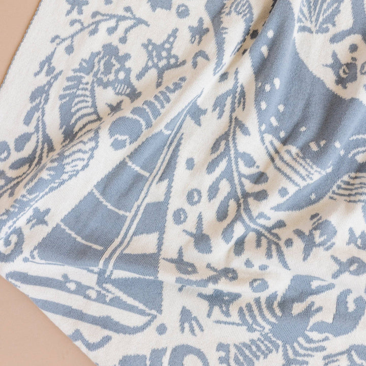 Nautical Summer Ocean Blue Organic Cotton