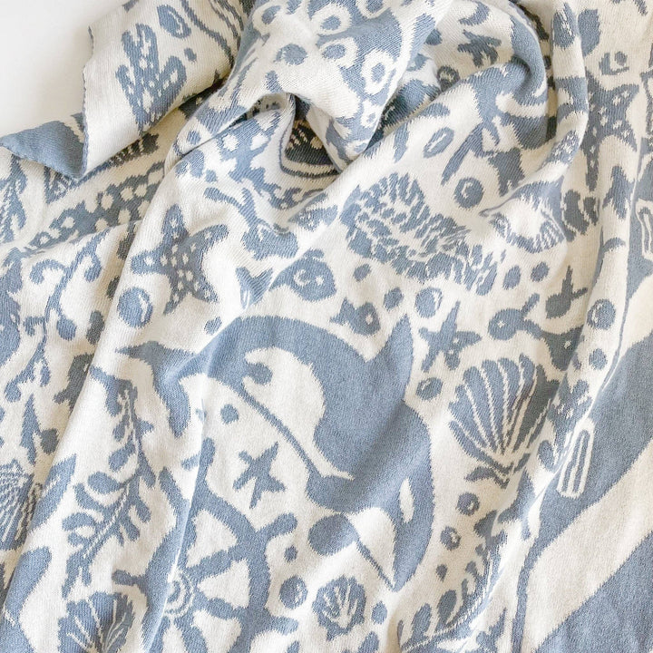 Nautical Summer Ocean Blue Organic Cotton