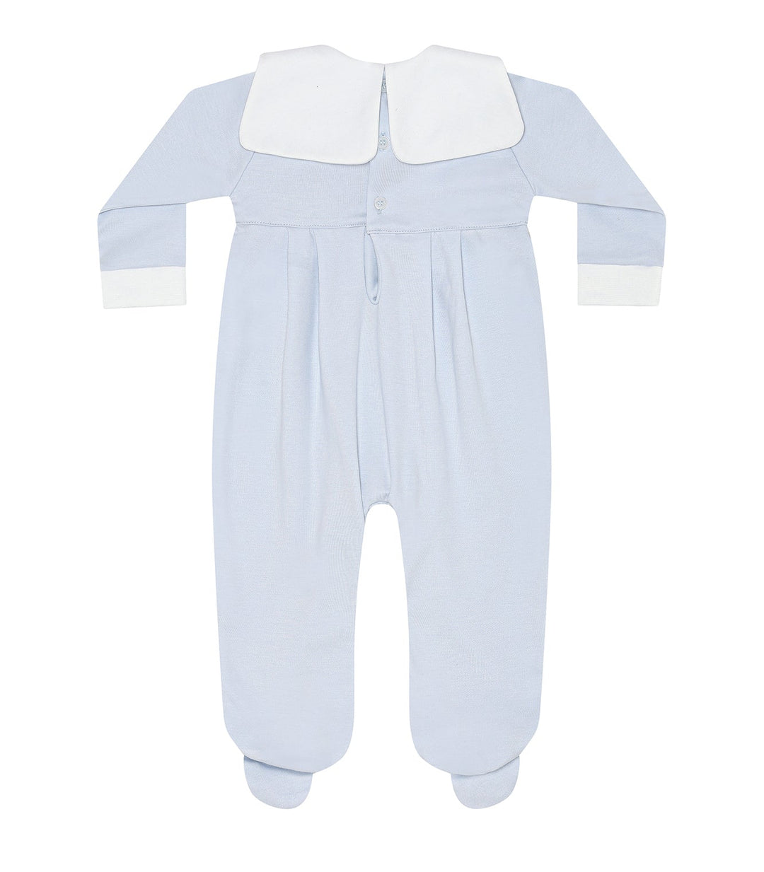 Nellapima Blue Embroidered Rocking Horse Pima Cotton Footie