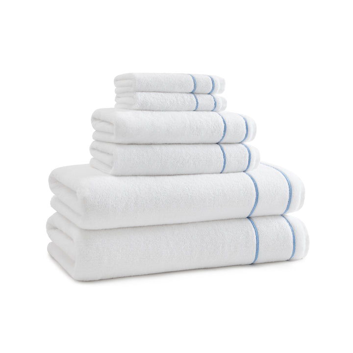Newbury Towels - White/Periwinkle