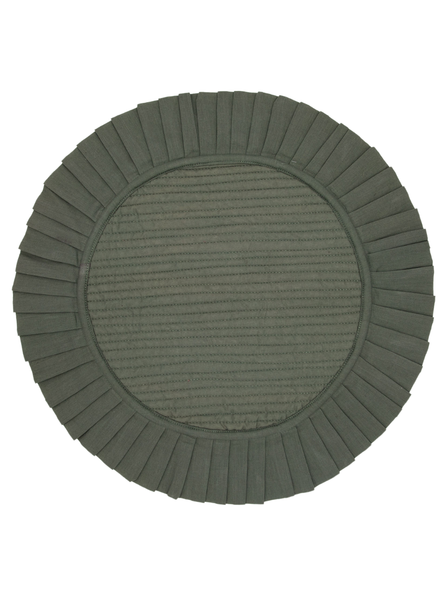 Olive Ruffle Circle Placemat
