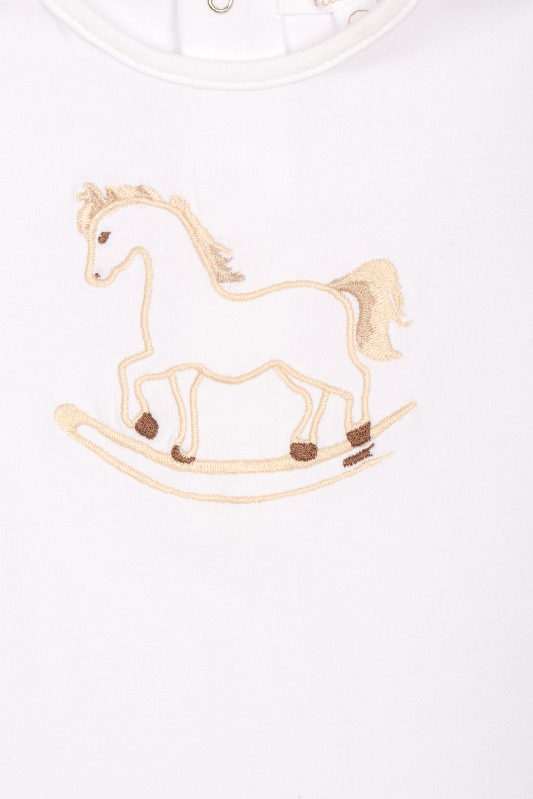 Boys T-shirt with rocking horse toy on a white background