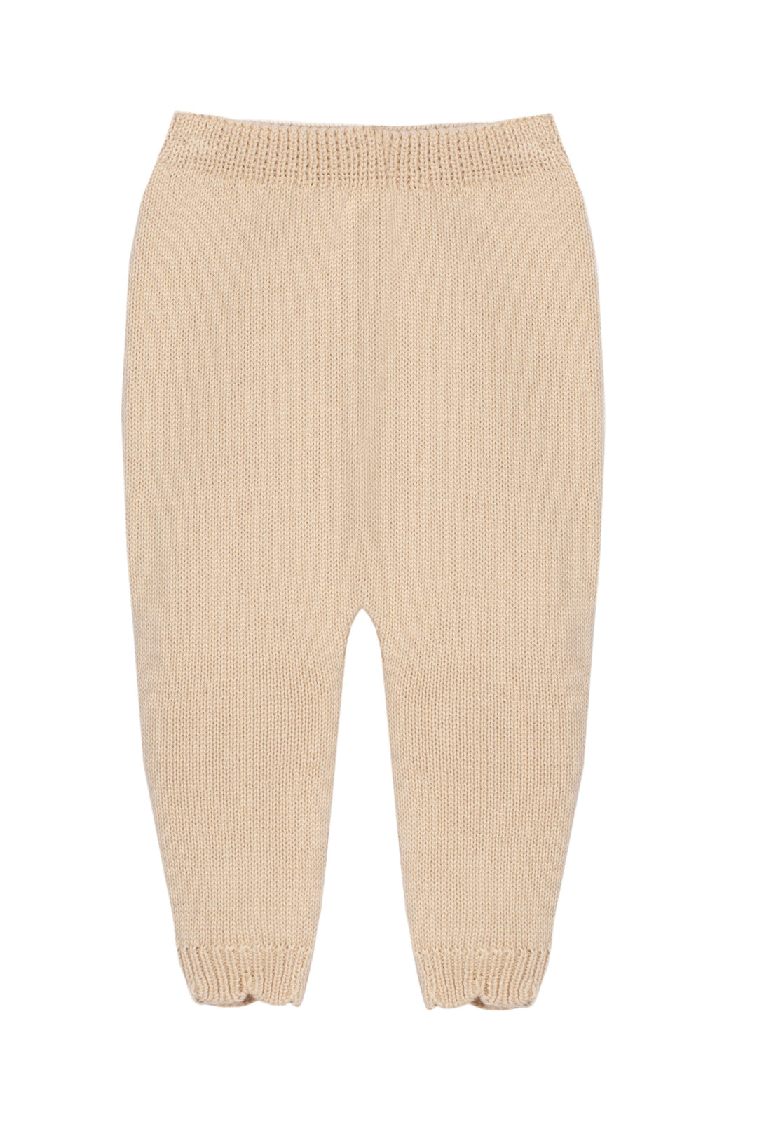 Baby Beige knitted pants on a white background