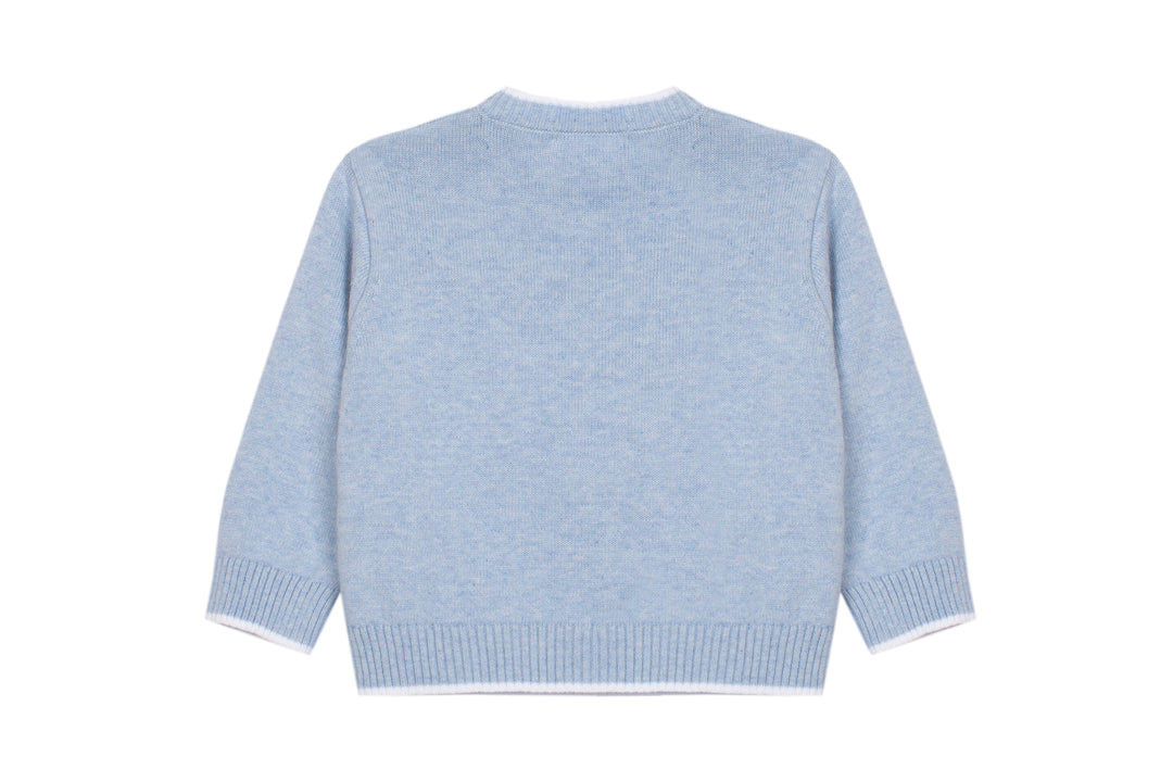 Light blue sweater on a white background