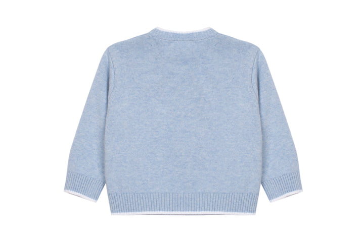 Light blue sweater on a white background