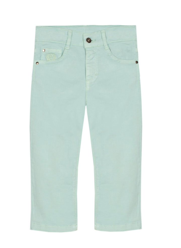 Light Green Chino Pants for Toddler Boys on White Background
