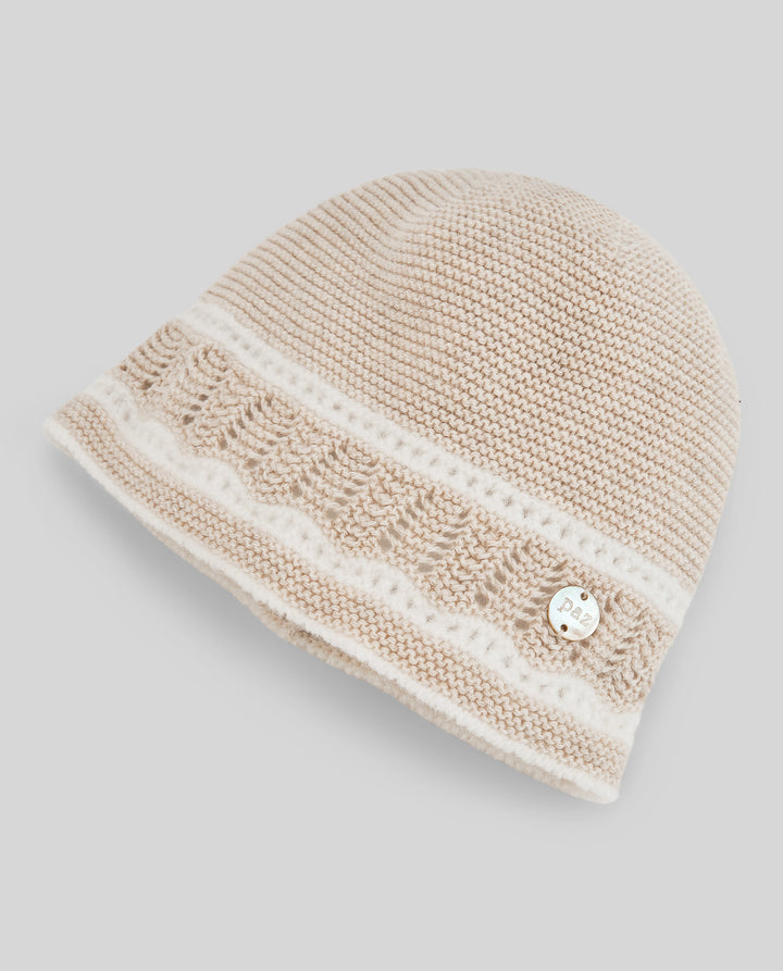 Paz Rodriguez Light Brown Knit Baby Boy Hat