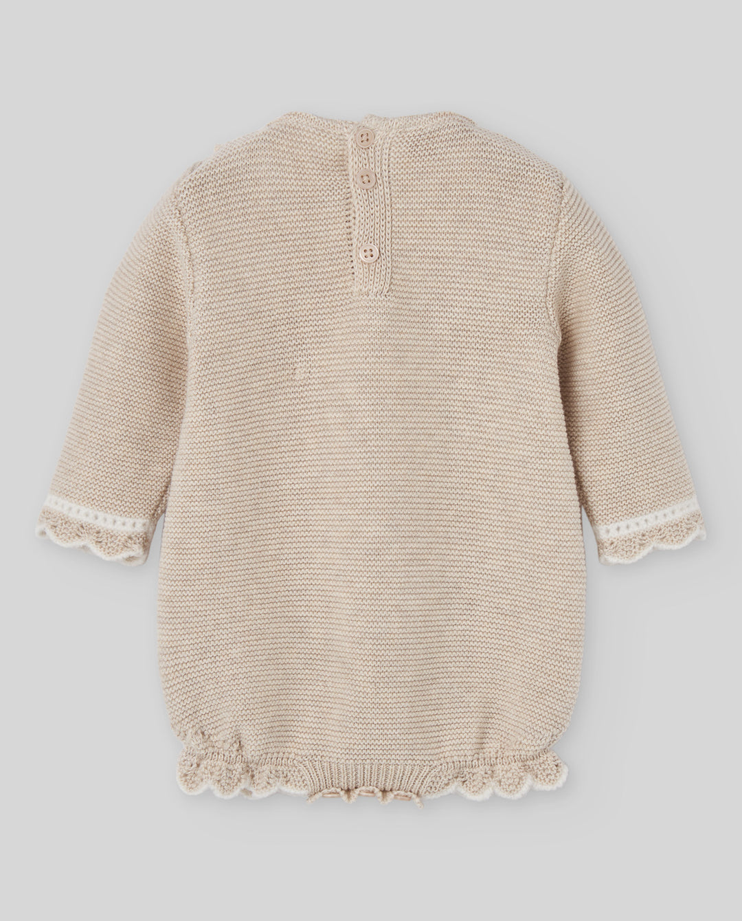 back of wool baby romper