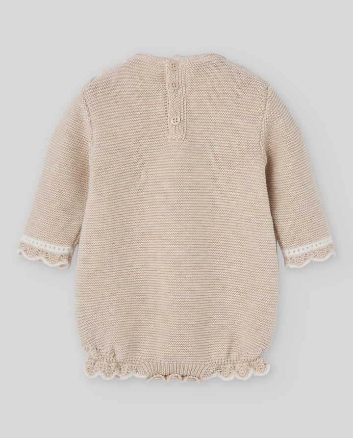 back of wool baby romper