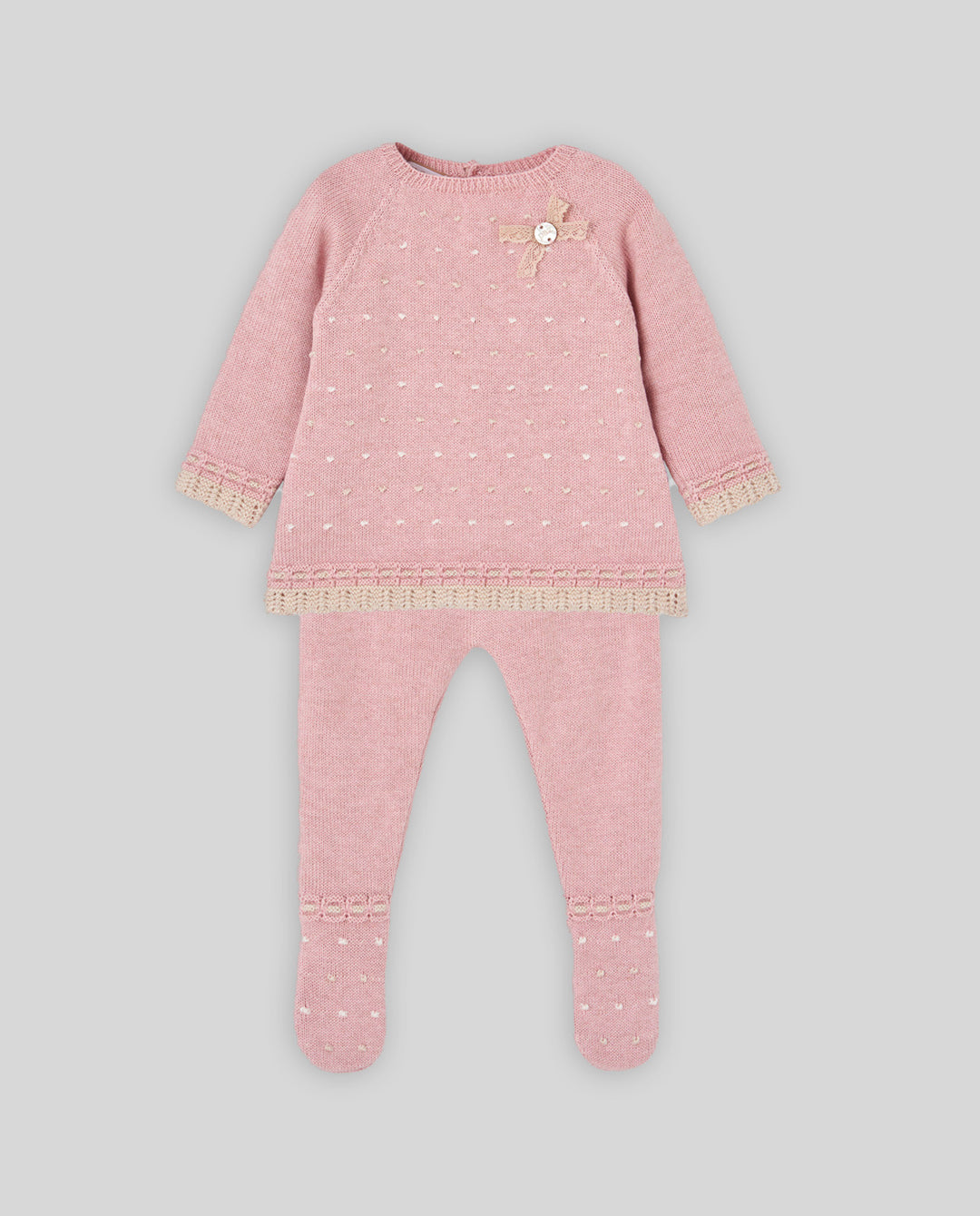 Powder Pink Knit Coming Home Baby Set
