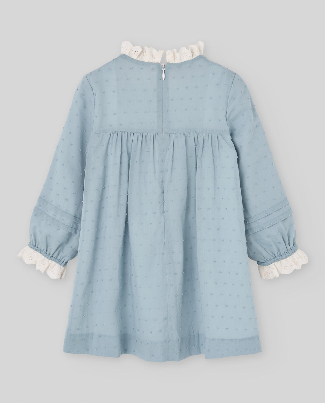 Paz Rodriguez Mineral Blue Swiss Dot Dress