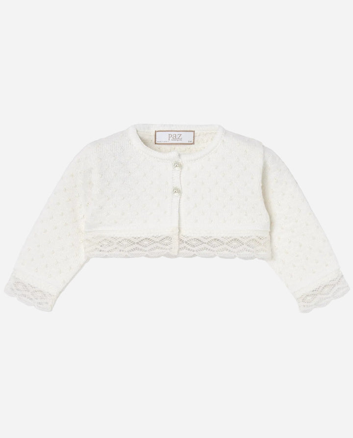 Baby Embroidered Ivory Cardigan