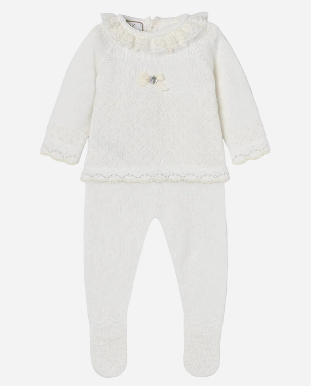 Baby Girl 2 piece Lace newborn set on white background