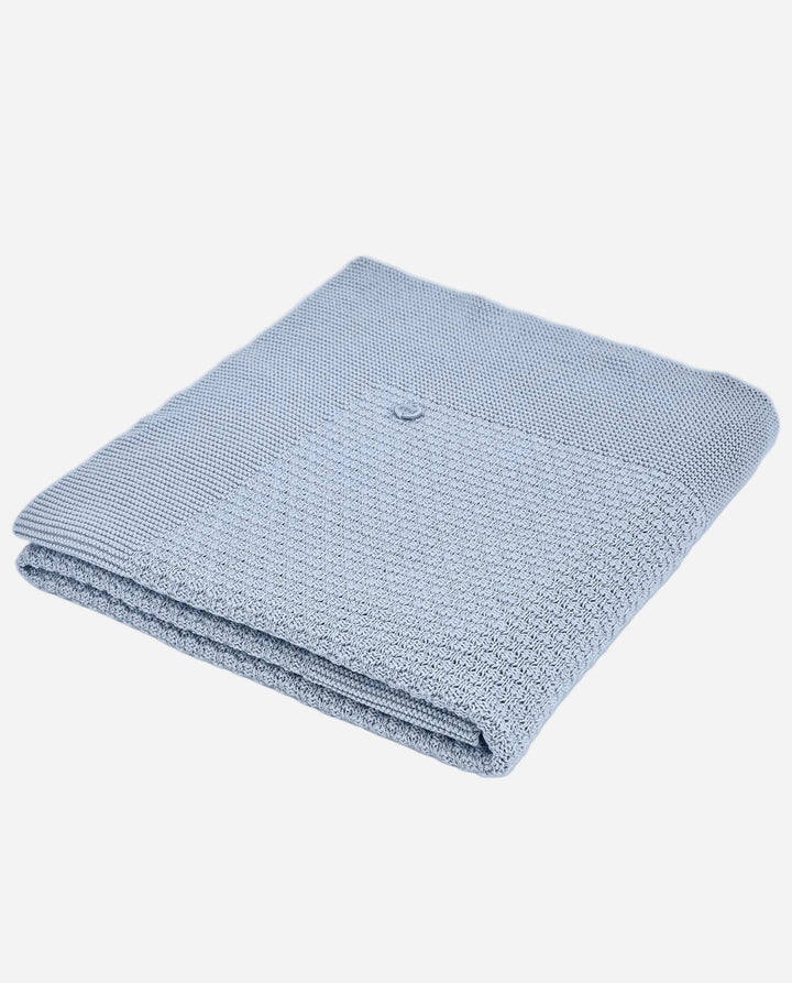 Folded Light Blue Baby Knit Blanket