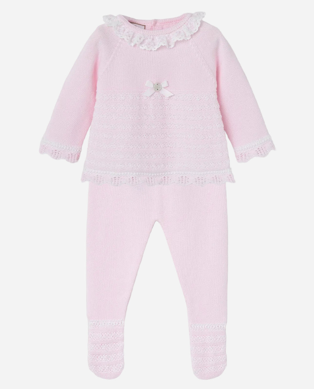 Baby Pink Newborn Knit Set Chalk Pink
