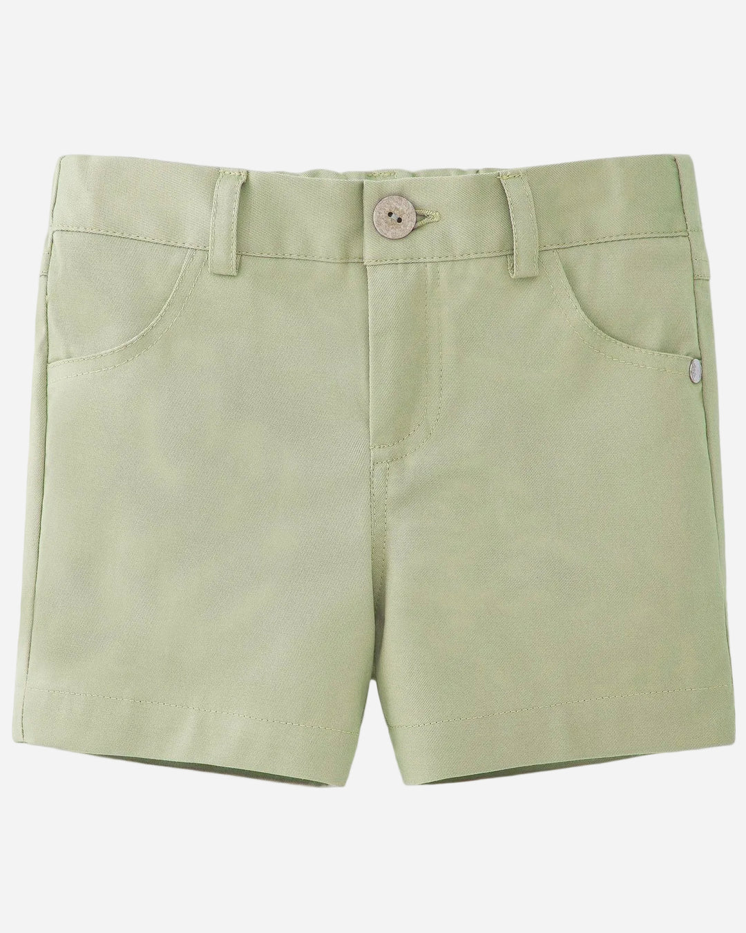 Light green shorts on a light gray background