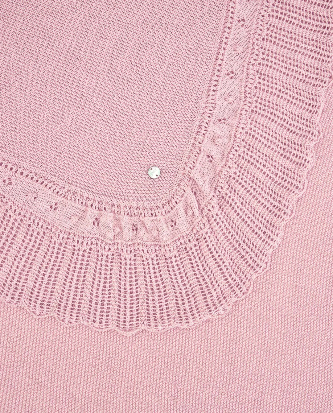 Paz Rodriguez Pink Alegra openwork knitted baby blanket