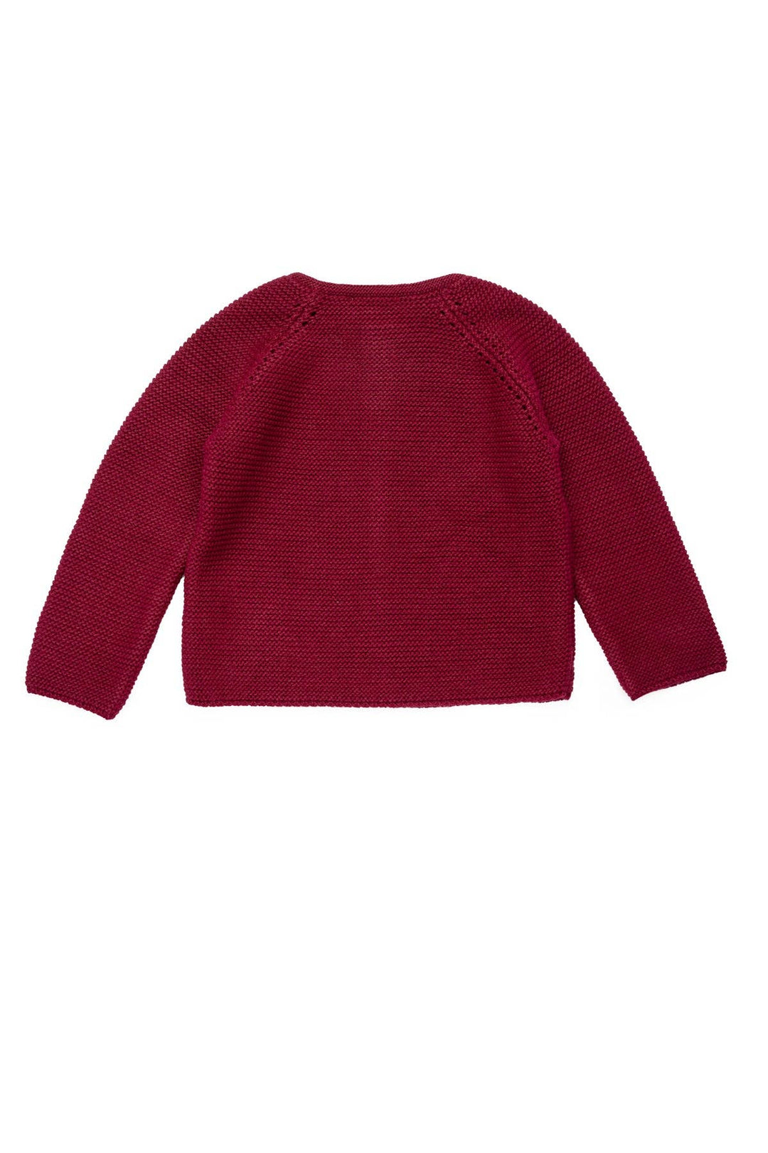 Red knitted sweater on a white background