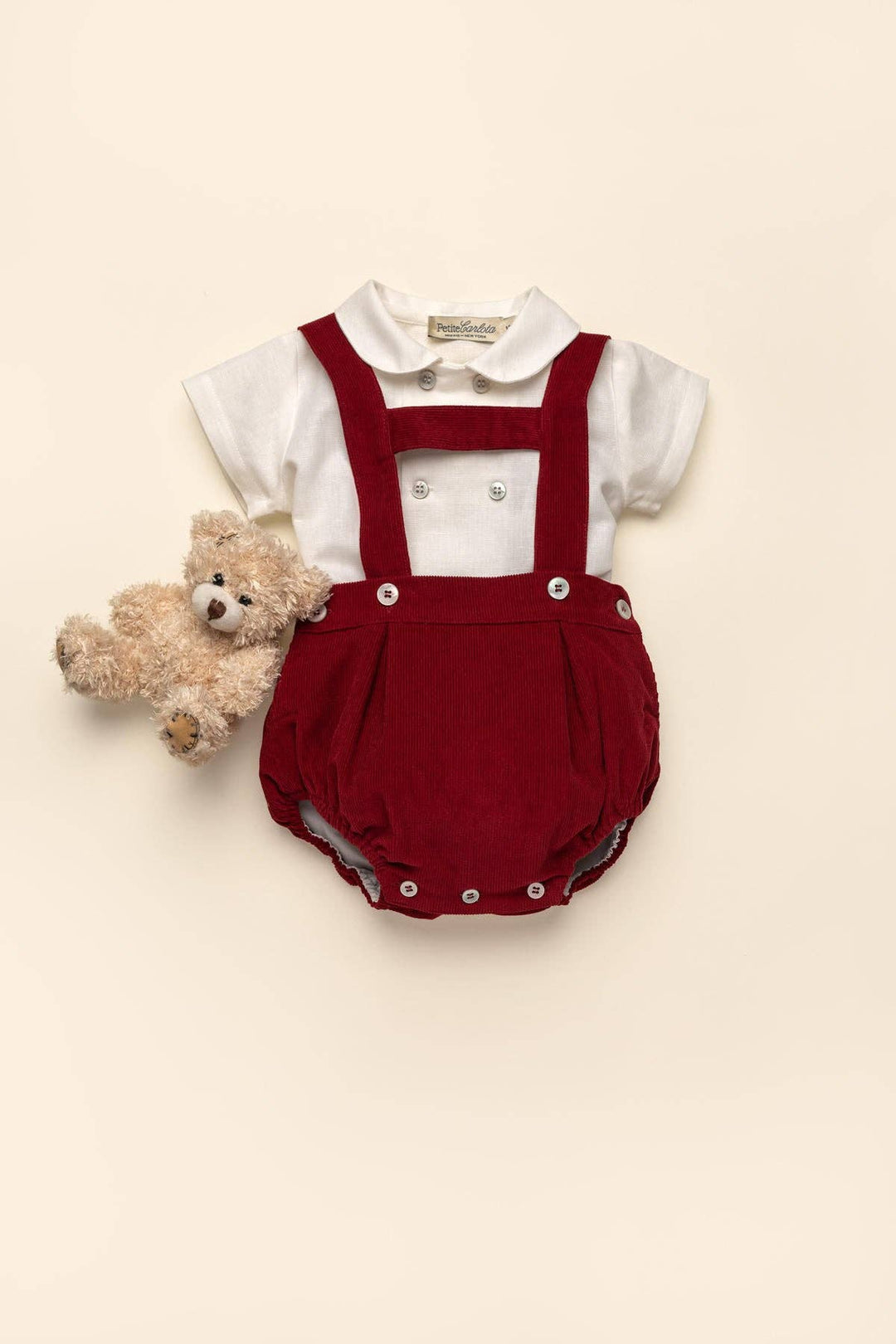 Petite Carlota Leonardo Cotton Corduroy Romper