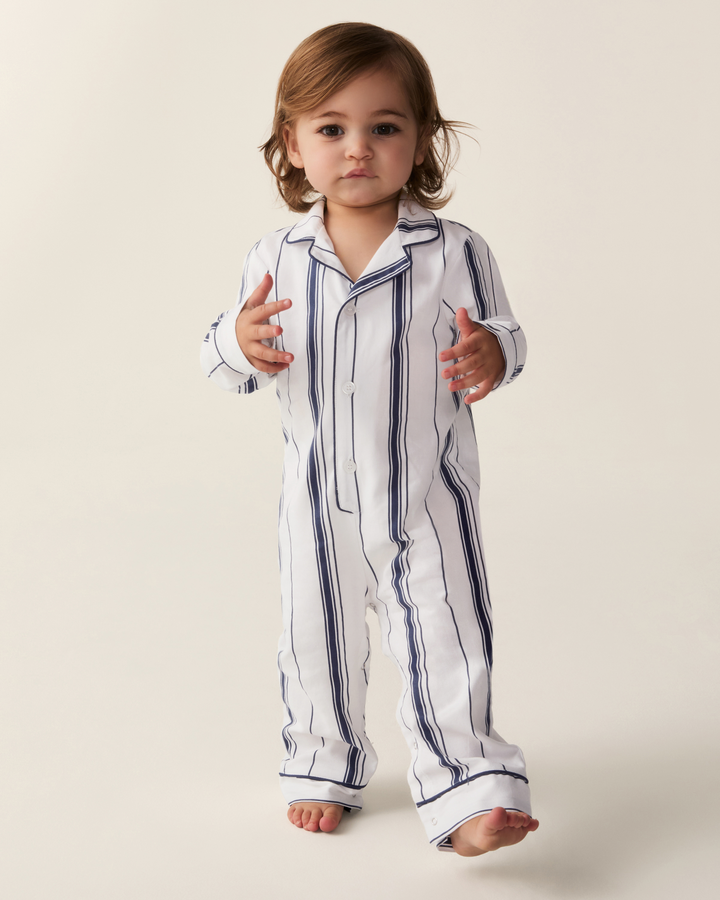 Petite Plume Baby's Twill Classic Romper in Parlor Stripe