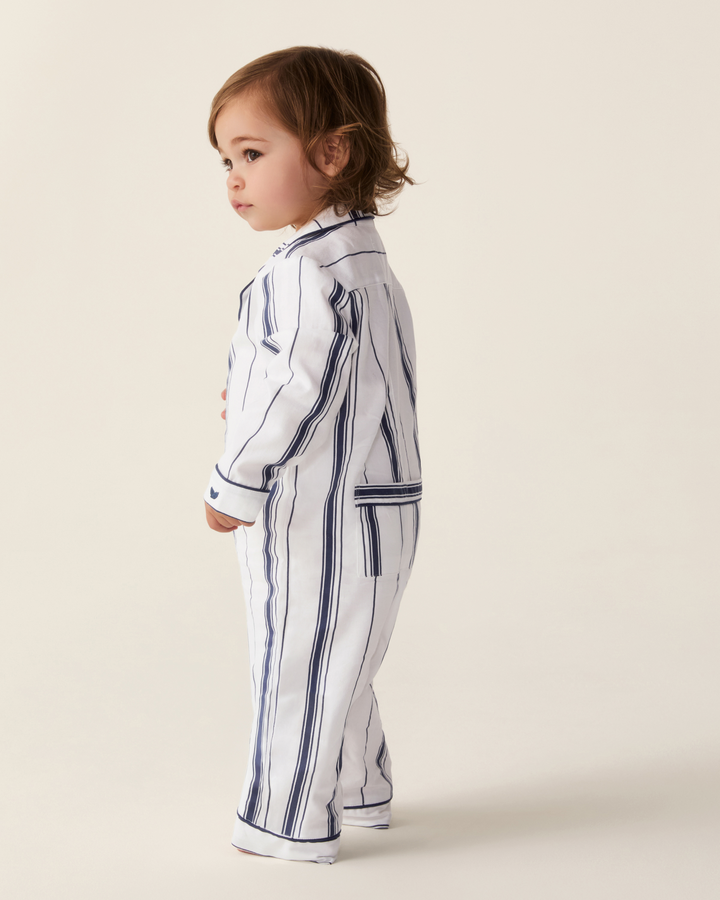 Petite Plume Baby's Twill Classic Romper in Parlor Stripe