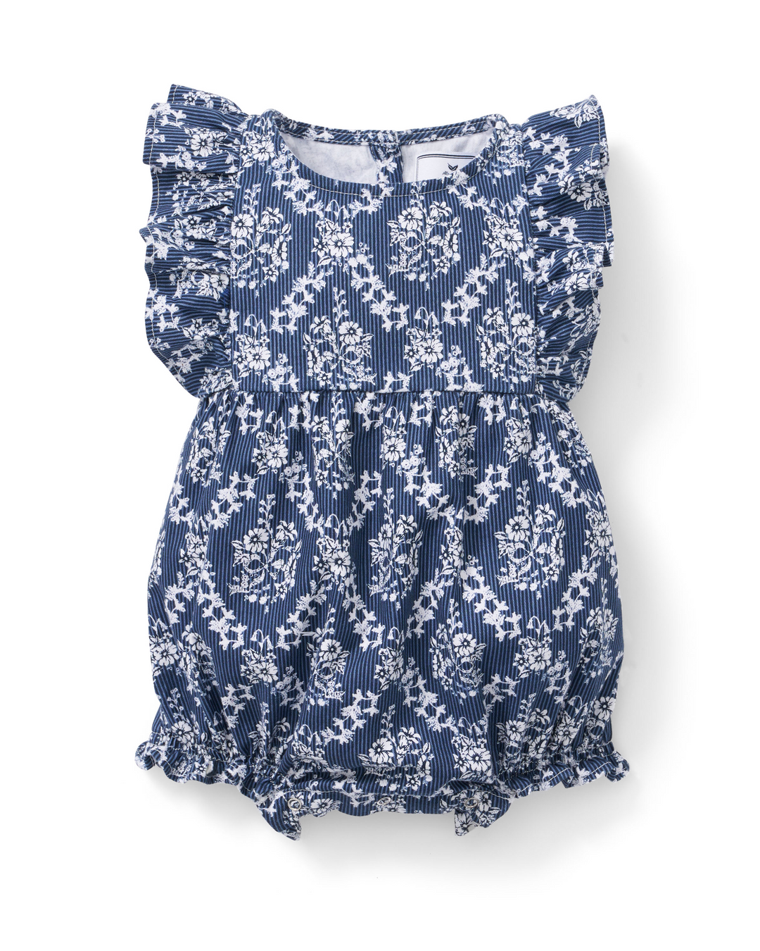 Petite Plume Baby's Twill Ruffled Romper in Innkeeper Trellis