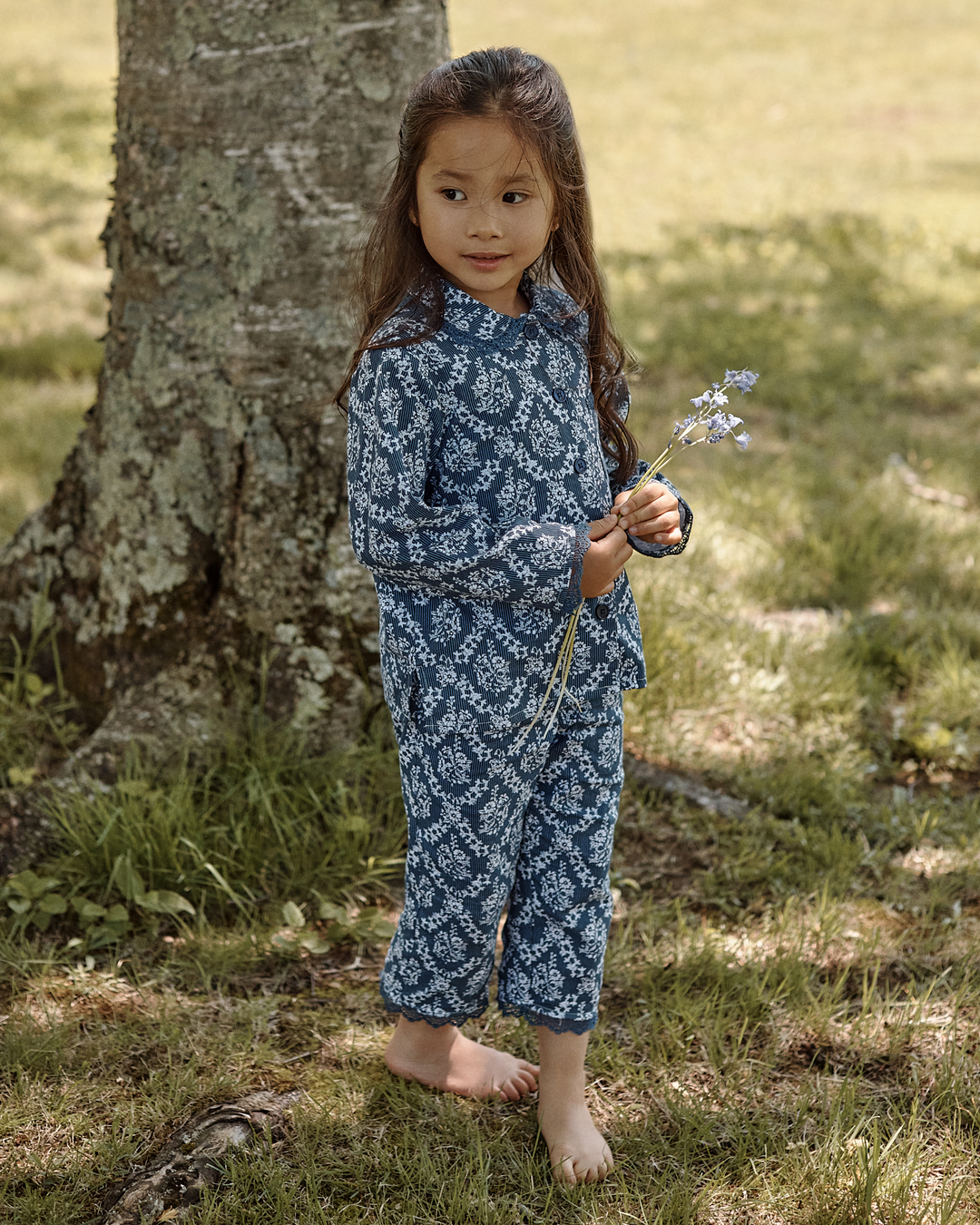 Petite Plume Kid's Twill Grace Pajama Set in Innkeeper Trellis