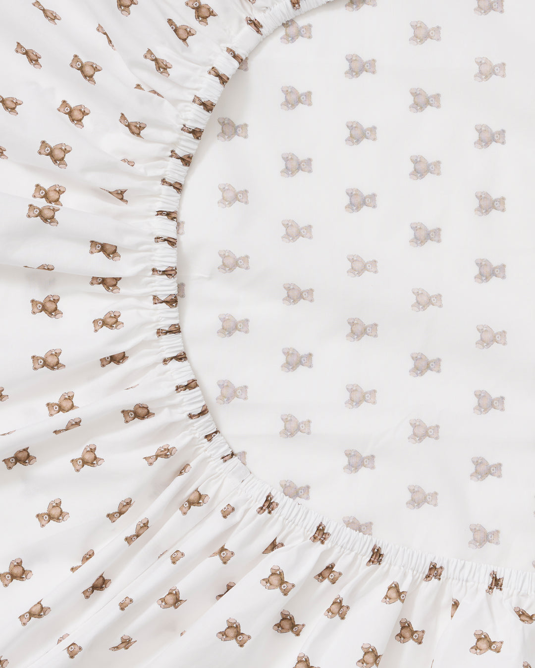 Petite Plume Luxe Premium Percale Crib Sheet in Teddy Tales
