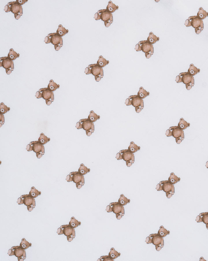 Petite Plume Luxe Premium Percale Crib Sheet in Teddy Tales