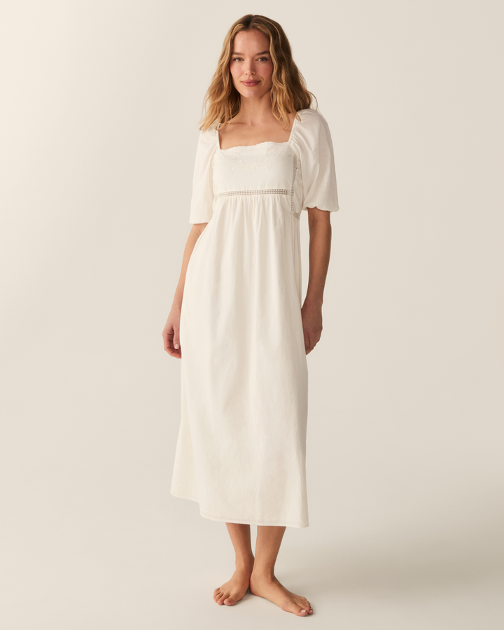 Petite Plume Women's Voile Lucienne Nightgown in Ivory