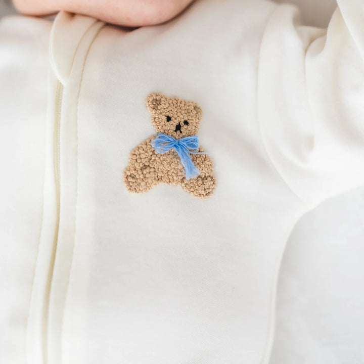Bear Hugs Zip Footie Sky Blue