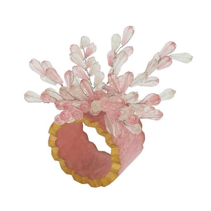 Decorative coral with pink and white coral-like structure on a white background