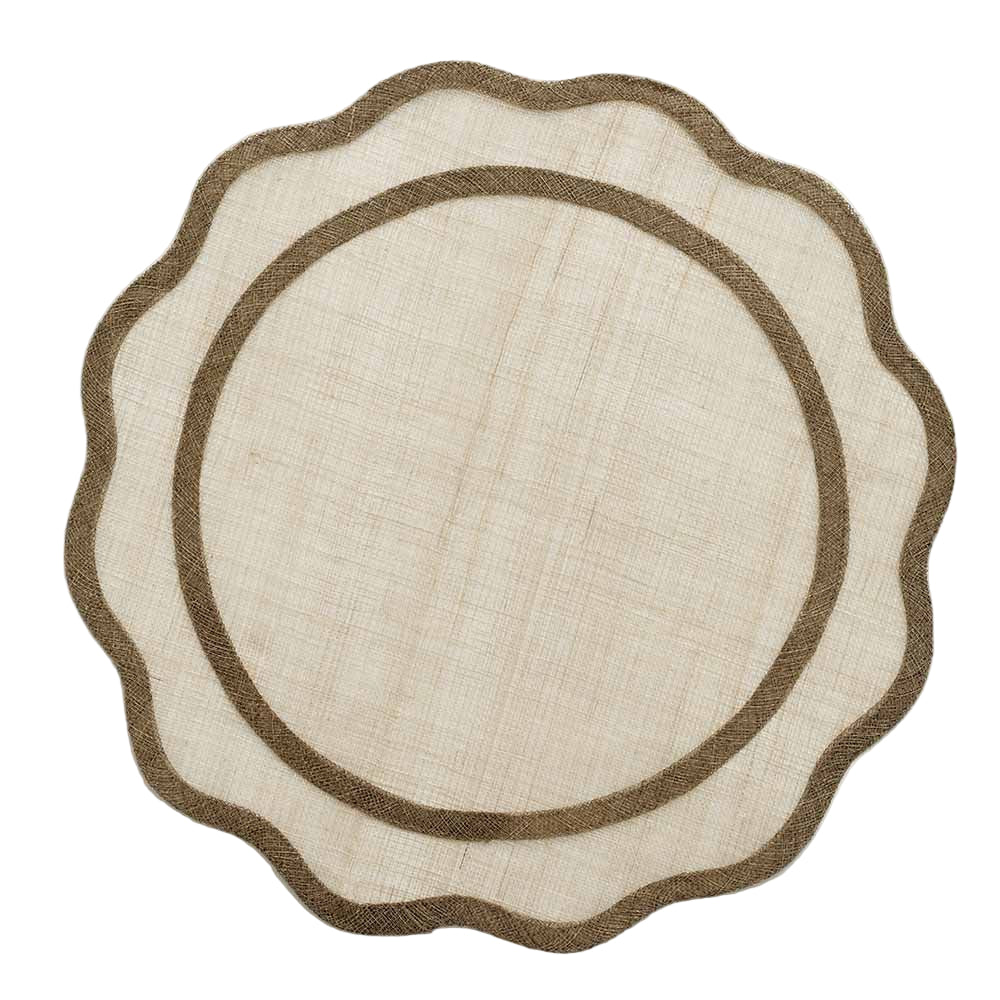 rice paper brown scallop placemet