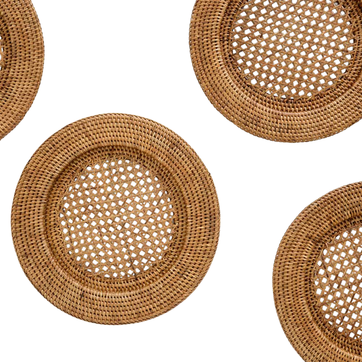 Pomegranate Honey Rattan Charger - Set of 4