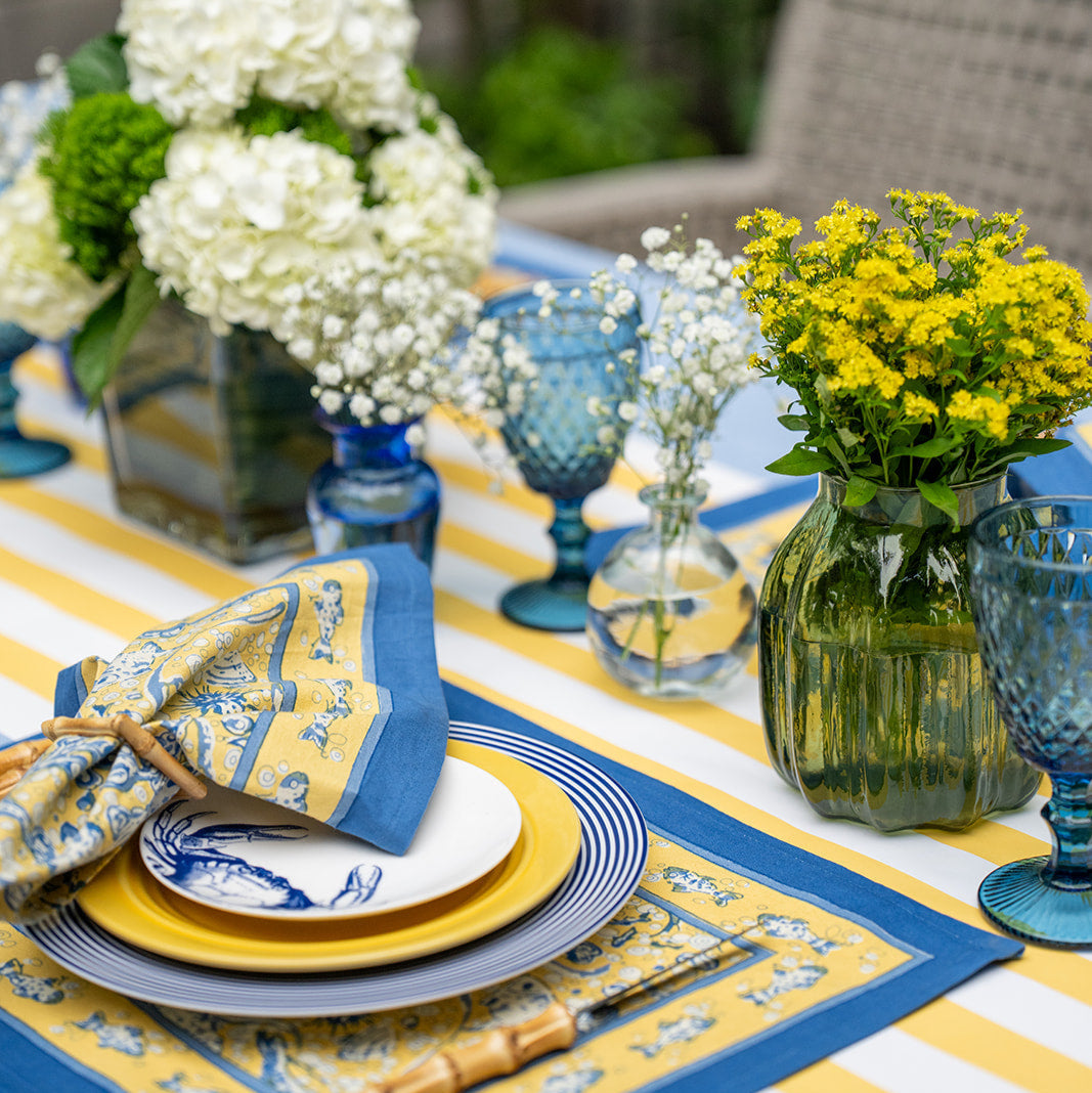Newport Stripe Navy Rimmed Dinner Plate