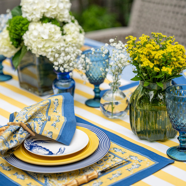 Newport Stripe Navy Rimmed Dinner Plate