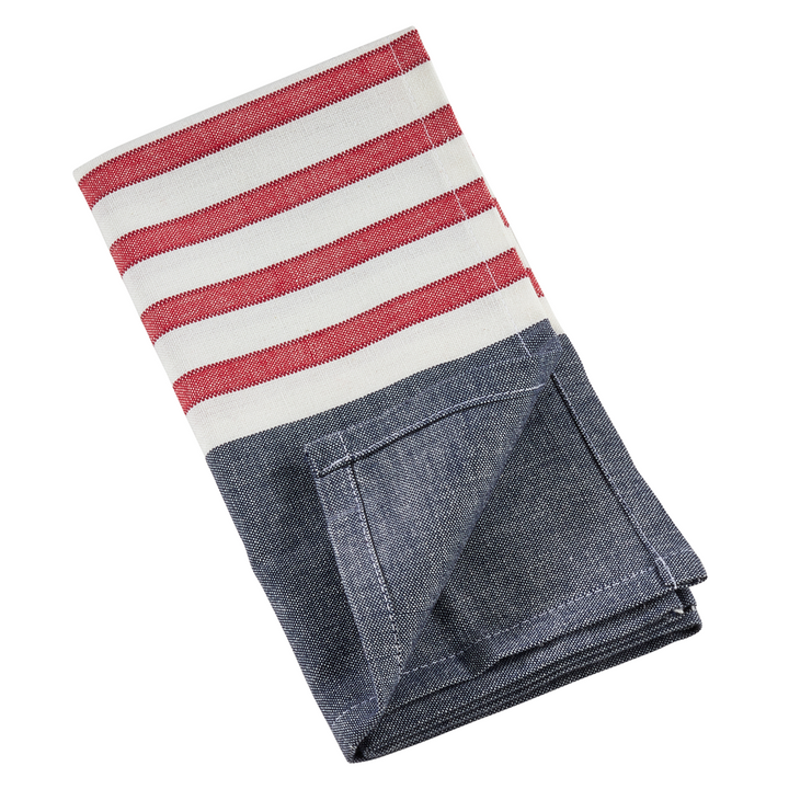 Red, White and Blue Striped Dinner Napkins - Set of 4