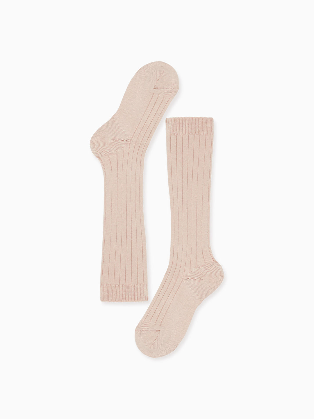 La Coqueta Knee High RIbbed Socks Pale Pink