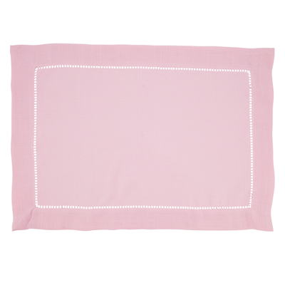 Pink Placemat with a hemstitched boarder