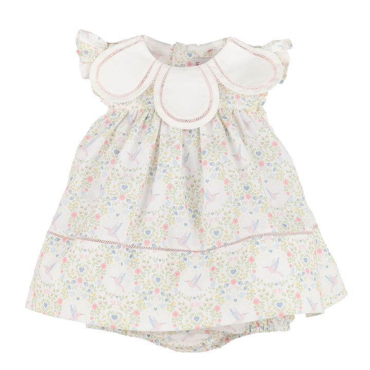 Coquette Hummingbird Print Petal Float Dress