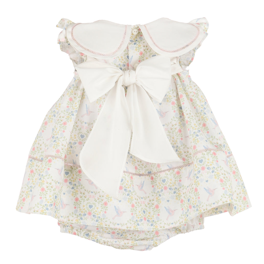 Coquette Hummingbird Print Petal Float Dress