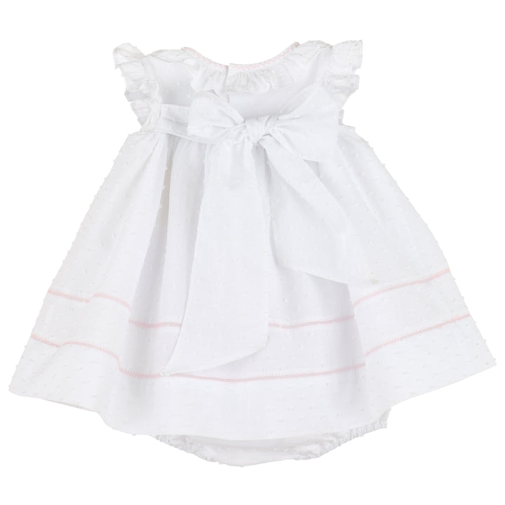 Dotted Ruffle Float Dress - White