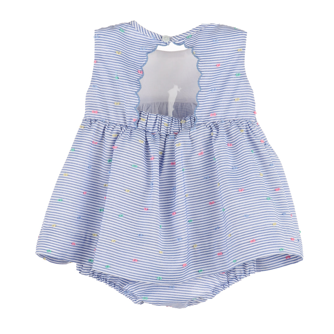 Plumetti Party Scallop Dress - Blue