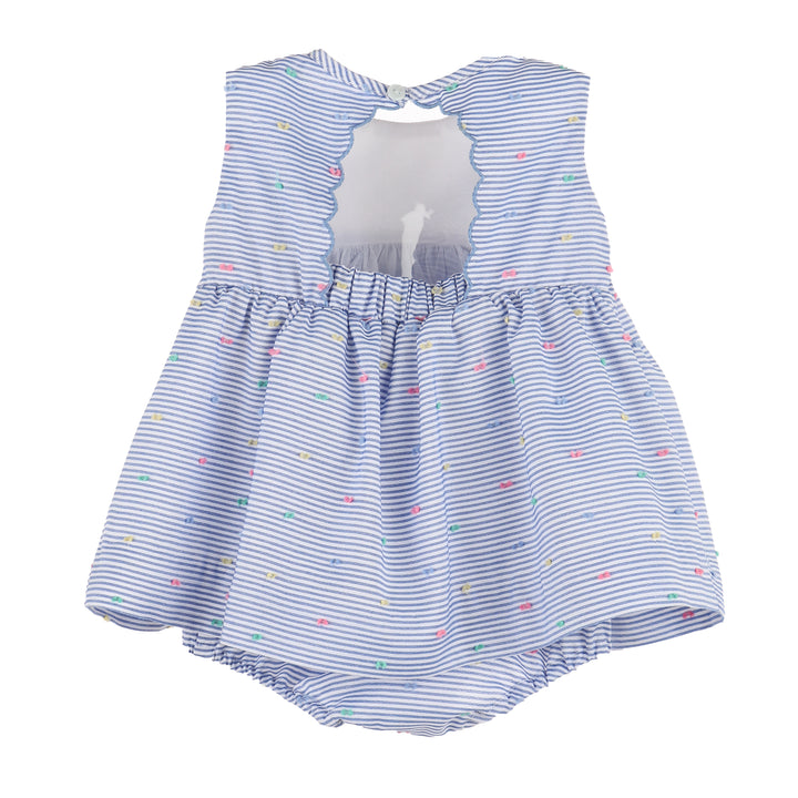 Plumetti Party Scallop Dress - Blue