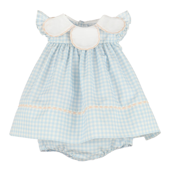 Classic Petal Float Dress - Blue Gingham