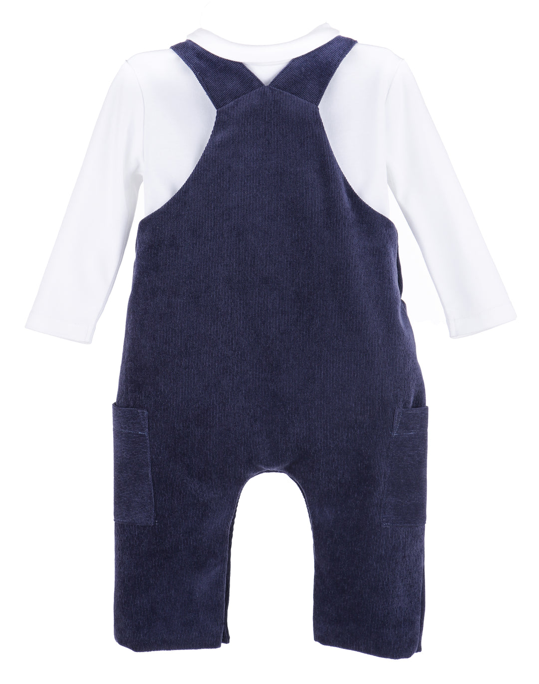 Sophie & Lucas Navy Corduroy Overall with White Collared Shirt