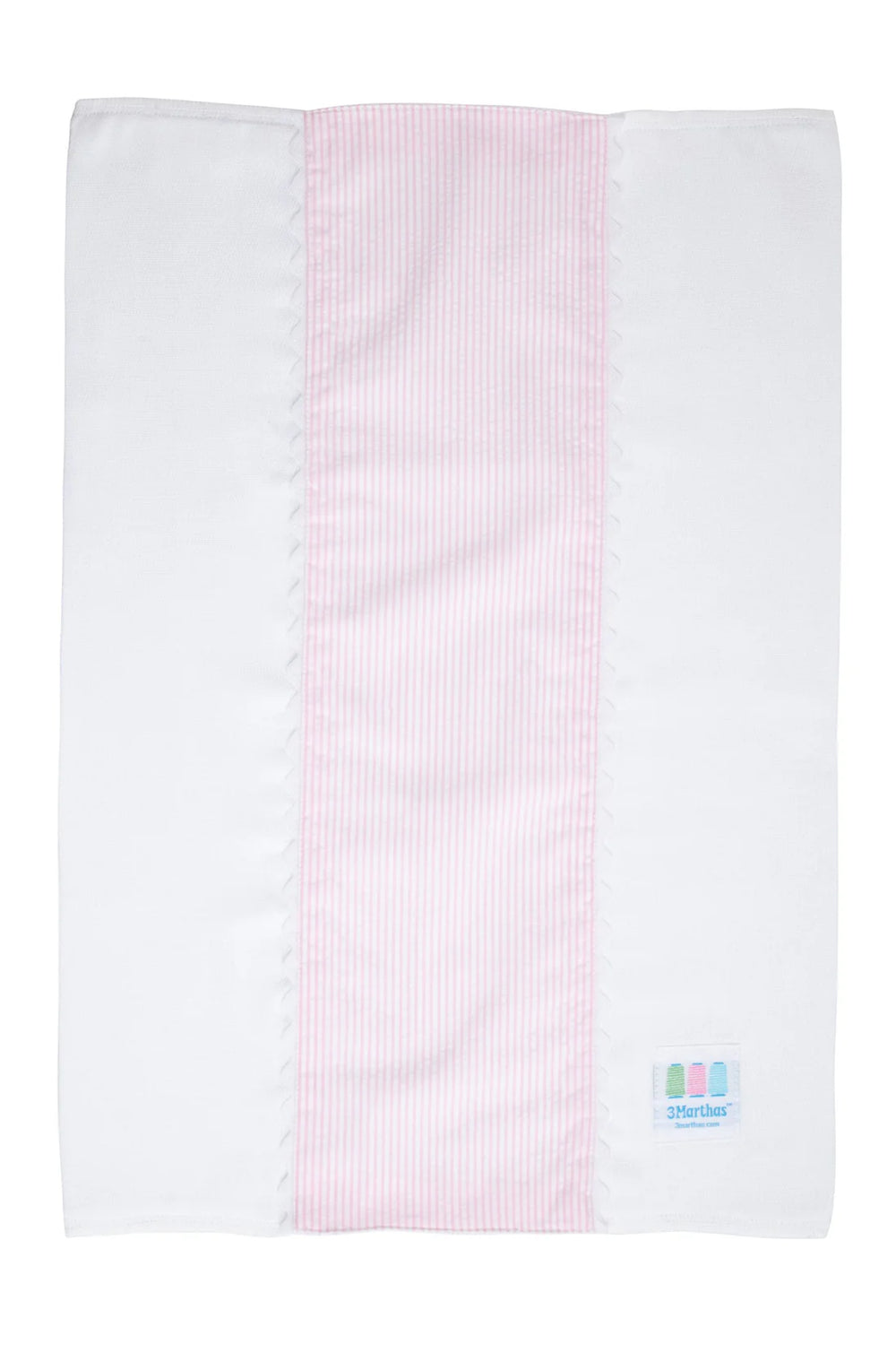 Pink and White Seersucker Burp Cloth