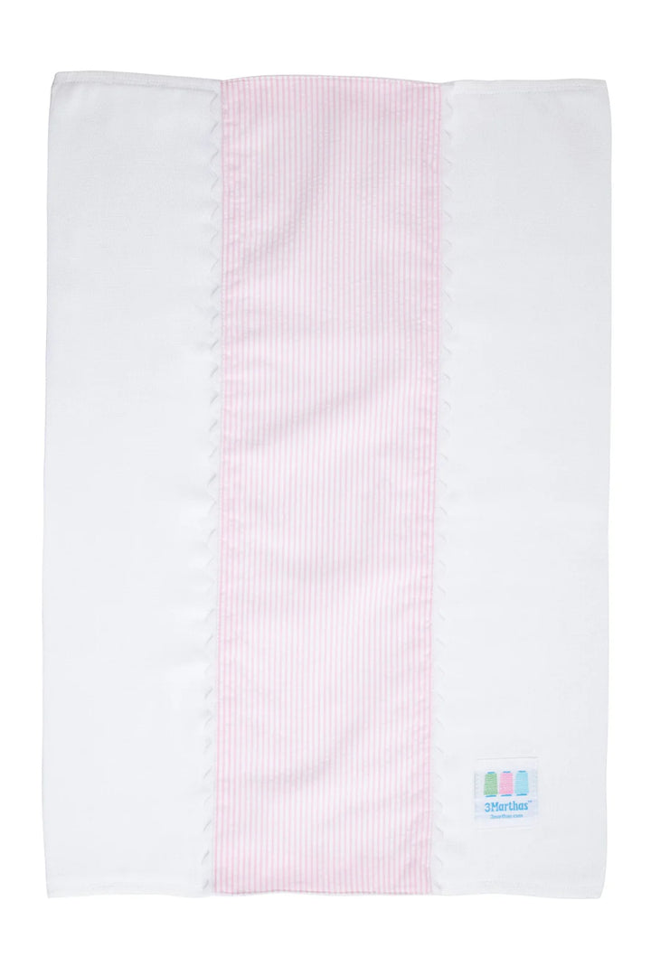 Pink and White Seersucker Burp Cloth