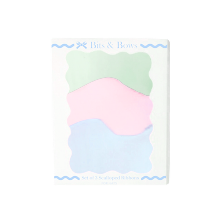 Pastel colored ribbon in a white box